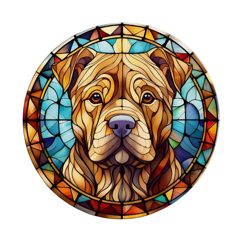 Shar Pei Glass Suncatcher Worktop Saver